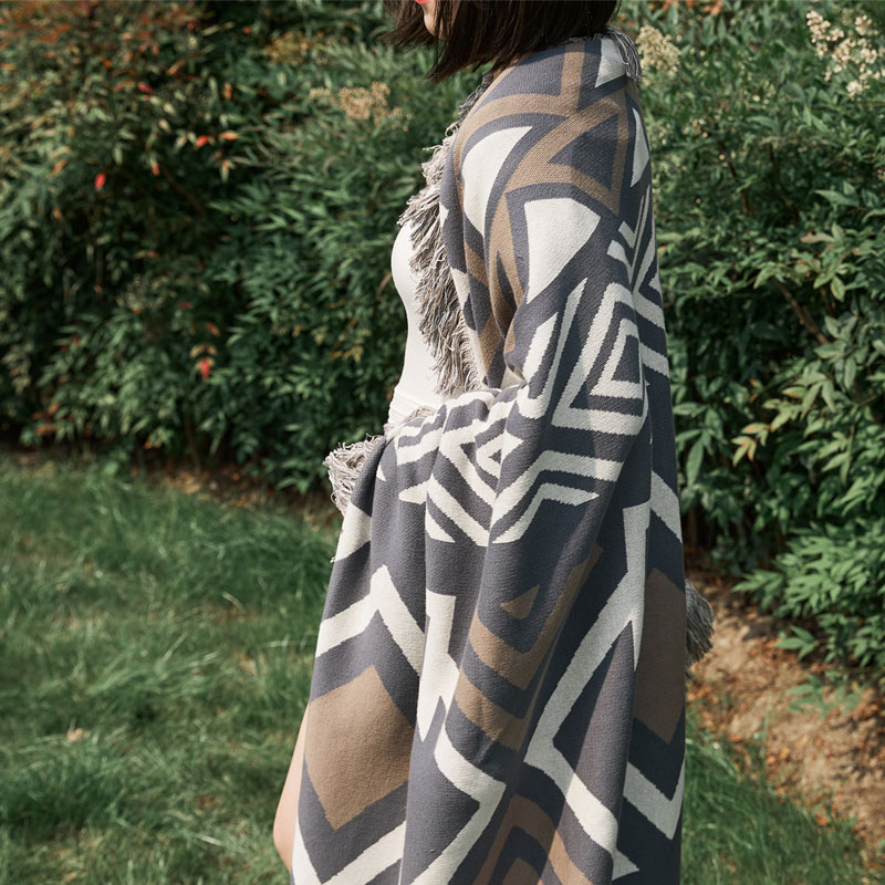 波西米亚毛毯 北欧流苏边沙发毯子午睡毯露营毯 民宿搭毯床尾巾