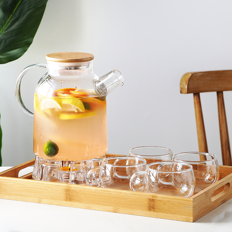 ?欧式田园水果茶壶玻璃水壶养生花茶壶蜡烛加热底座下午茶具套装