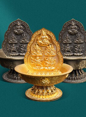 纯铜水财神像供水碗具用品密宗五姓财神堂供奉五方财神摆件