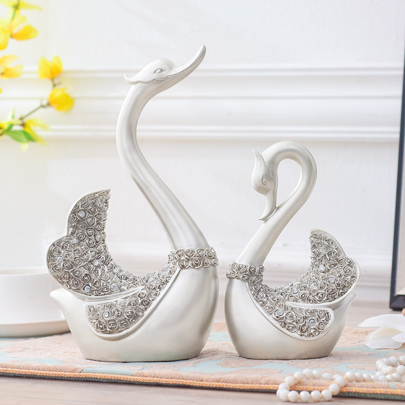 装饰品摆件天鹅客厅电视柜卧室一对小摆设结婚礼物送新人桌面家里,家居饰品,装饰摆件,淘宝优惠券,粉丝福利购,淘宝优惠卷