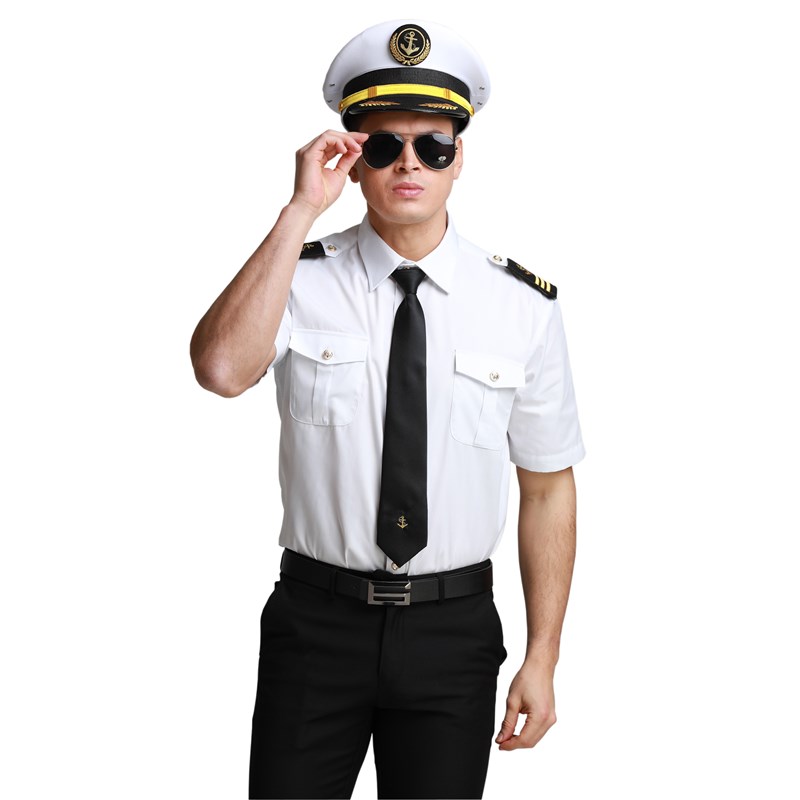 船长海军制服衬衫海员水手修身个性白衬衣游艇酒吧KTV演出工作服