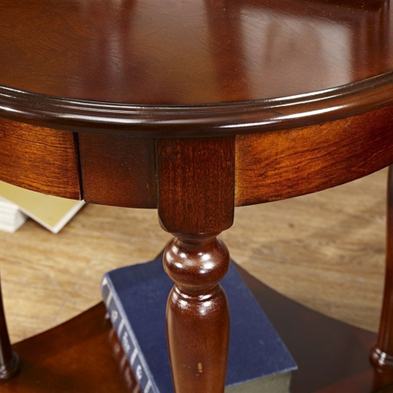 欧式茶几实木圆形简约小圆桌边几角几咖啡桌橡木法式小茶几洽谈桌