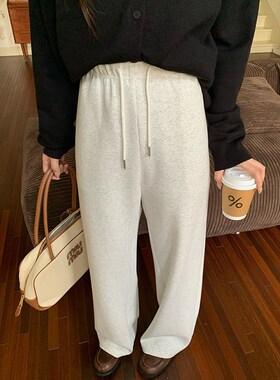 NAZ那子大码春装新款时髦舒适阔感镰刀裤胖mm时尚休闲直筒长裤女