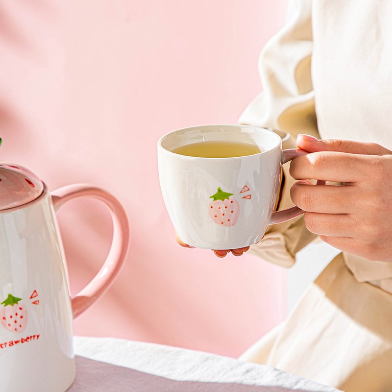 可爱高颜值水杯陶瓷家用套装高级水壶茶杯马克杯办公杯客厅泡茶杯