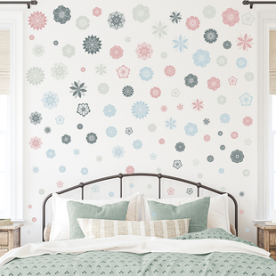 可移除墙贴纸小花浪漫满屋装饰防水墙面壁纸背景墙卧室宿舍床头