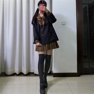 酒诗 海军领秋冬款可爱幼稚园jk制服咖啡二本学生水手服年会校服