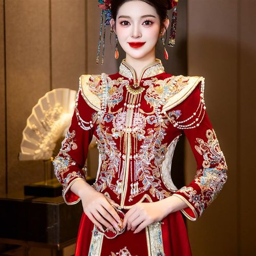 禧语秀禾服婚服2024新款冬季新娘结婚婚礼龙凤褂出阁秀和服禾秀服