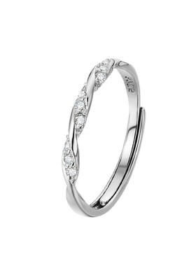 纯银莫比乌斯环情侣对戒轻奢小众设计感戒指生日礼物送男女友手饰