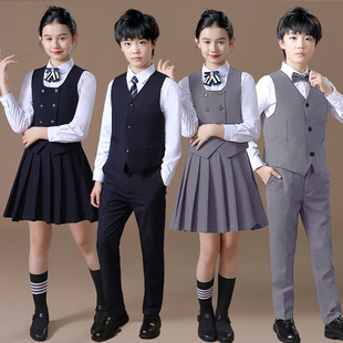 国庆儿童合唱演出服中小学生管乐团朗诵比赛礼服男女童学院风套装