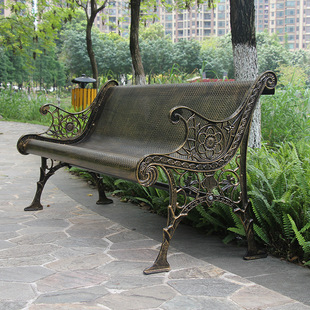 欧式庭院广场镀锌铁艺长椅户外 排椅 休闲座椅观景长椅公园椅子