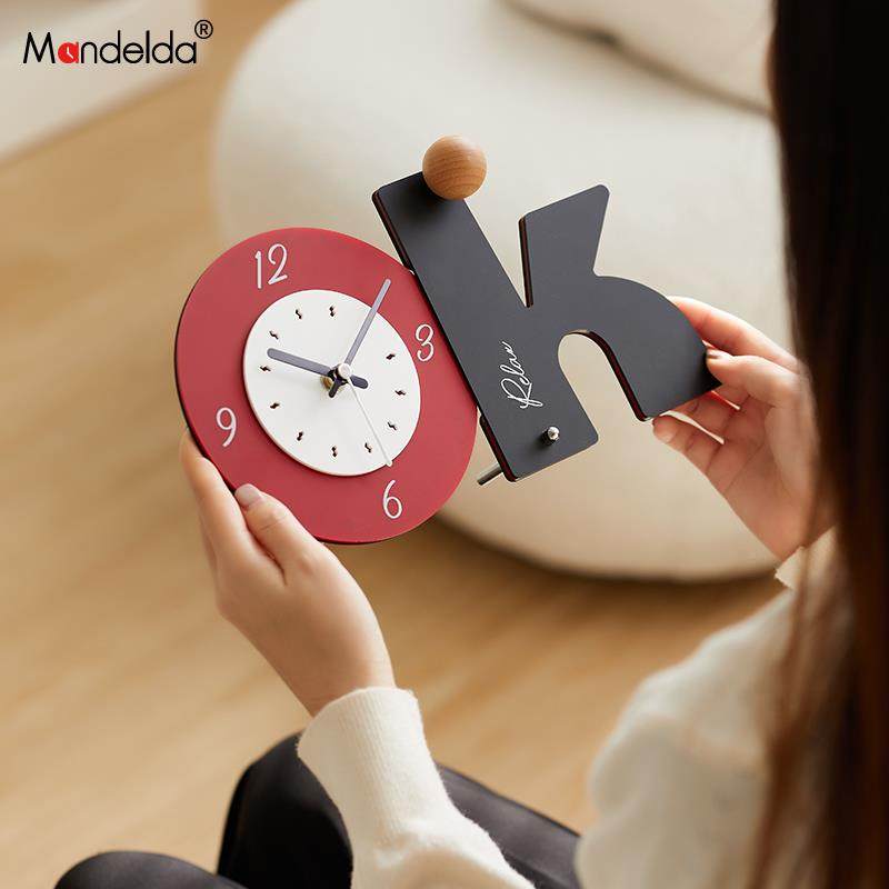 Ma居ndeTYOS454lda客桌面时摆件家饰品钟入户厅玄关电视柜酒柜钟