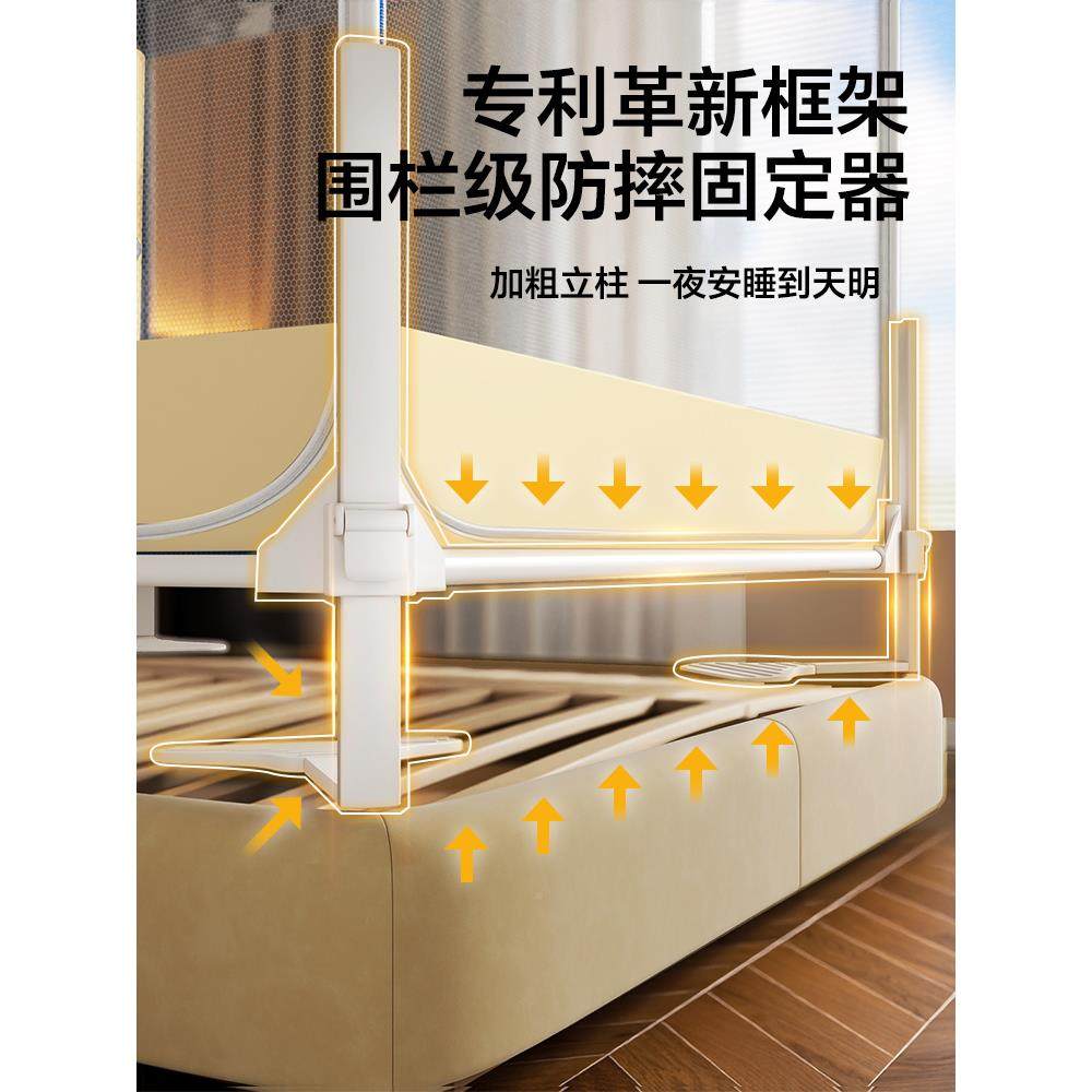 2025新包款防摔蚊帐儿床围栏婴儿TM12-Y20家式用卧室童纹帐全底蒙