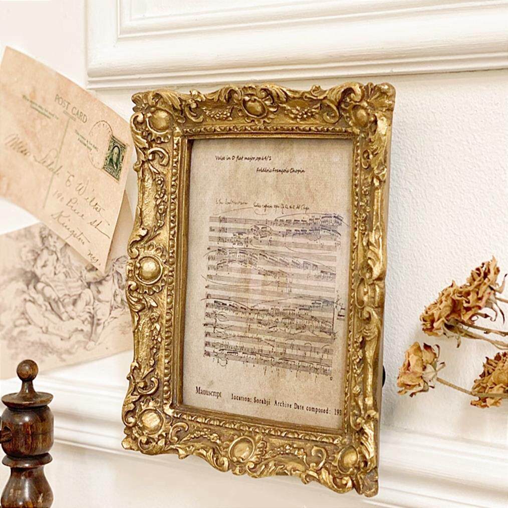 复古琴琴谱Van手稿件乐谱法式桌中面摆摆台古墙TFF面挂画乐钢谱定