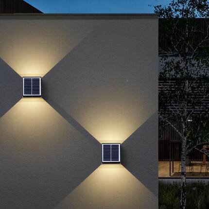 洗免水布线墙户外太阳能庭院科美达壁灯防灯室外围墙阳台门口充电