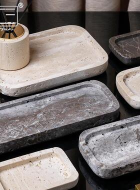 天然洞托石盘件酒店浴室大理石洗漱品玄关摆首饰香黄罗马黄洞薰收