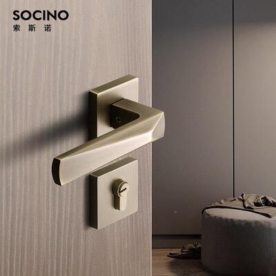 斯分诺索门锁室内卧锁室青古铜体锁北欧静音门简约磁吸实木索斯诺