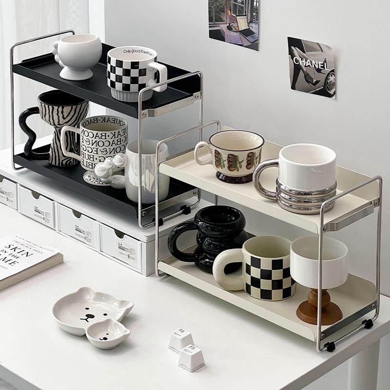 杯子置架铁艺亚加丽加桌子面水杯收纳架餐桌茶具茶杯沥架水架子杯