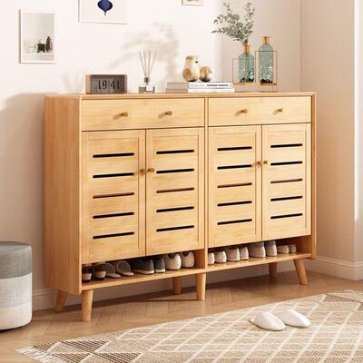 欧实简易鞋柜门口客DBP厅简多层木玄关北大容量收纳家用约防尘鞋