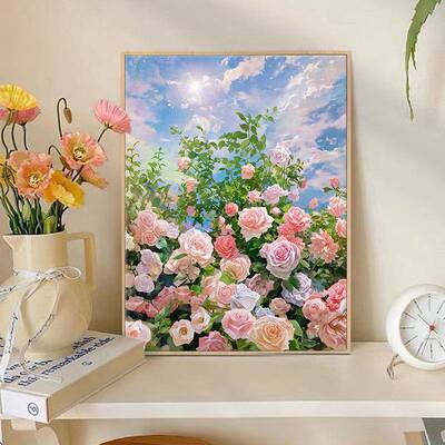 顺丰纯手绘油画玄关墙壁挂画花卉手工2025新款