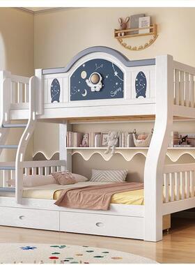 实XMP木儿童上下人铺上下高低床加厚双户子母床两床层高低子母床