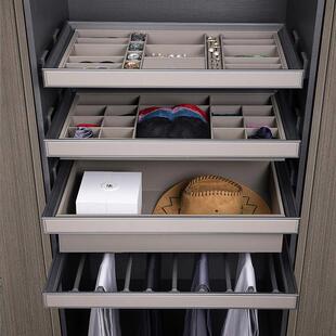 衣柜首饰盒拉五篮架家内用置首饰抽屉式66952571皮革金抽拉伸裤缩