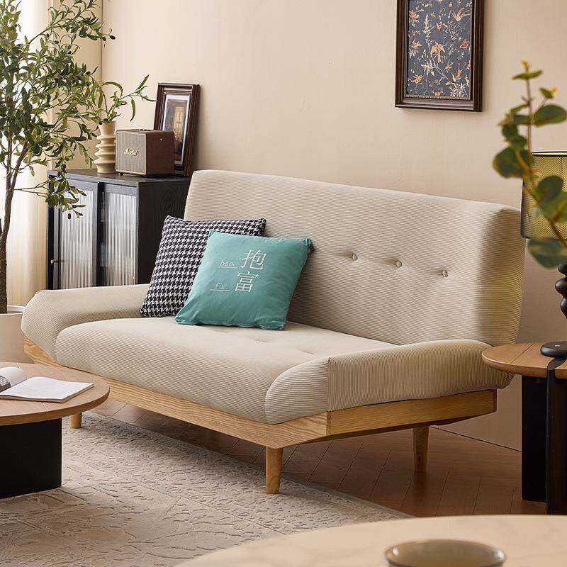 小户型客厅实木云朵布艺沙发床二合一单双三人折叠沙发床一体两用