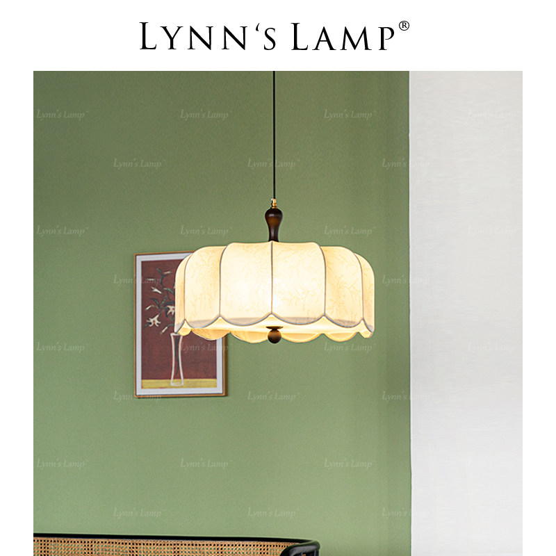 Lynns立意 复古风法式卧室吊灯 侘寂风中古田园花纹书房客厅布艺