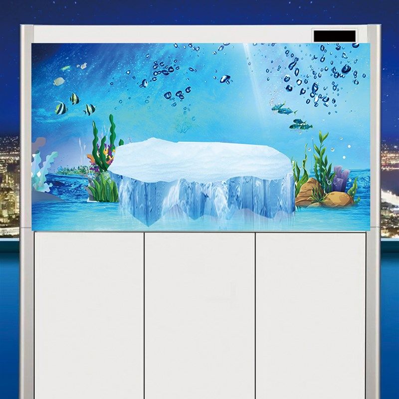 鱼缸背景贴纸高清图3D立体背景底柜/落地缸