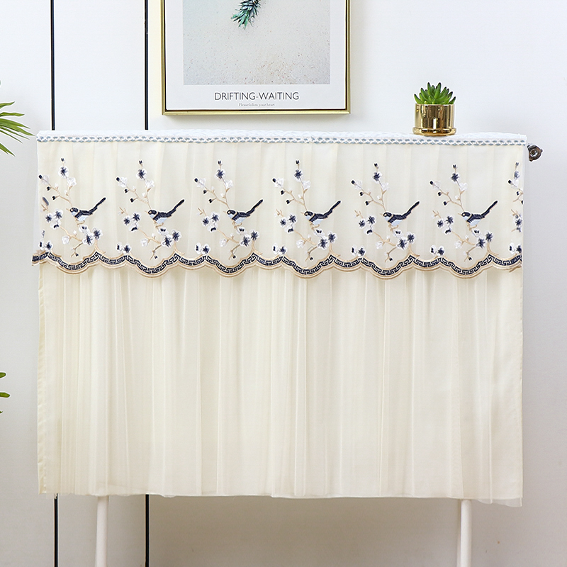 蕾丝暖气片罩防尘罩防熏黑墙老式铸铁暖气套罩布艺全包遮挡装饰帘