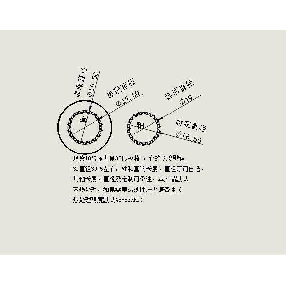 键花17520459套键轴花现货81齿压力角30度模数1