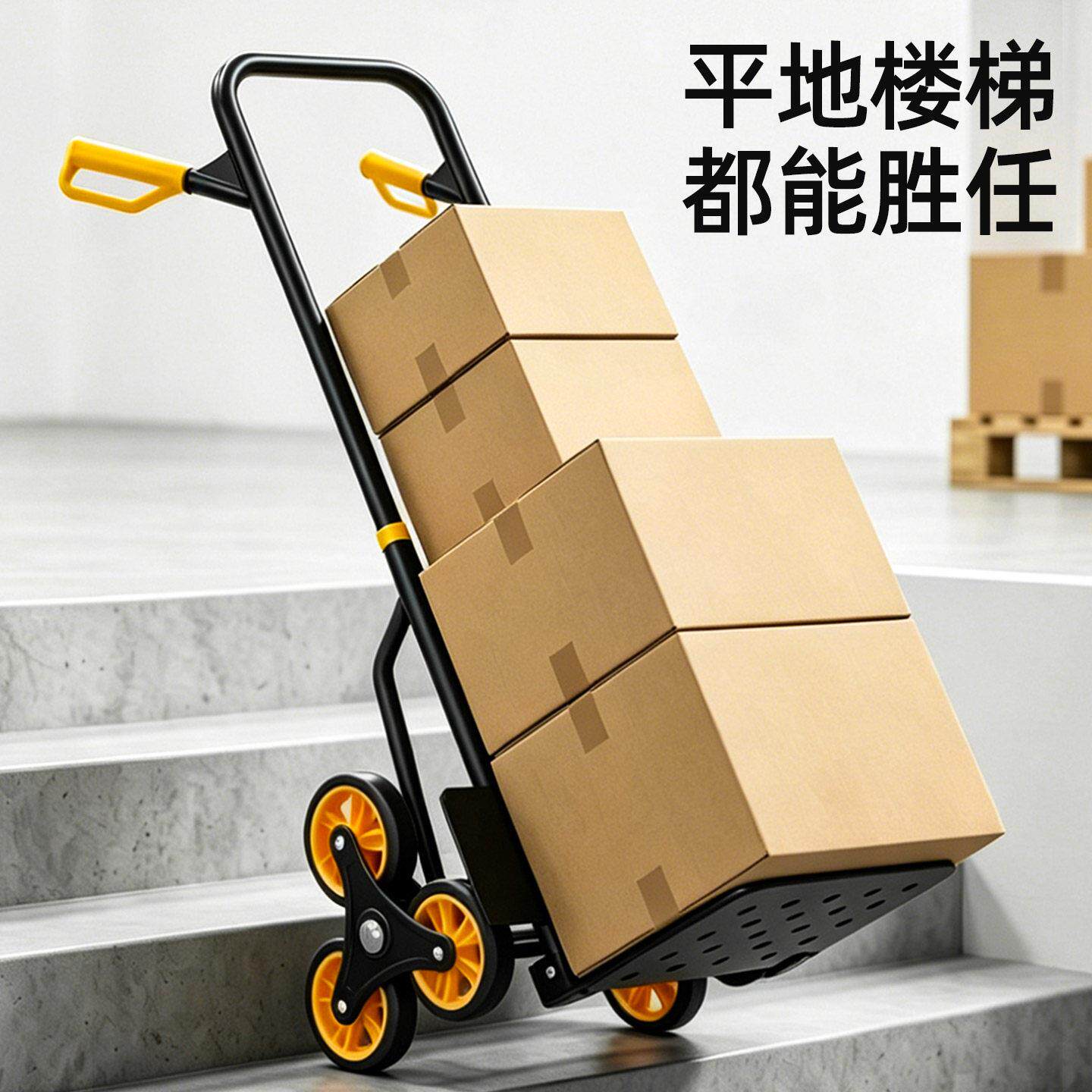楼小车爬折叠车平地两折叠推车伸缩拉杆便携用拉货家用搬家超市快