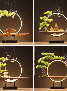 新中居式倒香摆BGY-091件铁艺可发光厅灯圈家客玄关办公室风化流