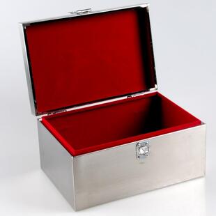 收纳箱存钱箱不锈钢存用钱T31311d家罐带双锁密码件储物箱手提现