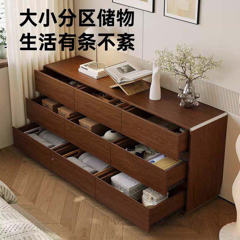 橡木全实木卧室六柜柜床靠墙储物九斗OYG215H柜尾客厅三斗收纳边