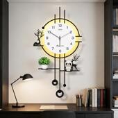 206挂高档现代创意钟表家客厅铁艺钟ME26119静音挂钟格栅简2约挂