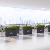 191户外铁艺花组合广场外槽摆花槽断花坛商业街花花架盆隔围箱栏