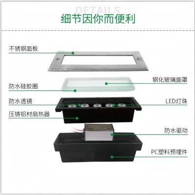 长灯条地埋灯嵌入式洗墙射灯42682地户防外水led条形埋灯广场过道
