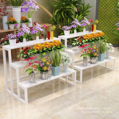 架花店花架地式置物架多层阶梯桌无品牌/式铁落艺展示高低展示台