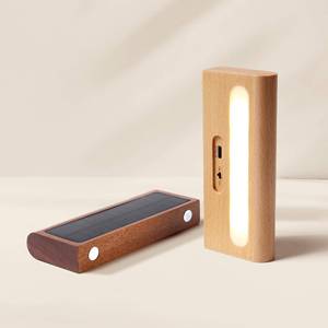 好棒实木室内外家居照明光敏感应太阳能小夜灯花园走廊太阳能充电