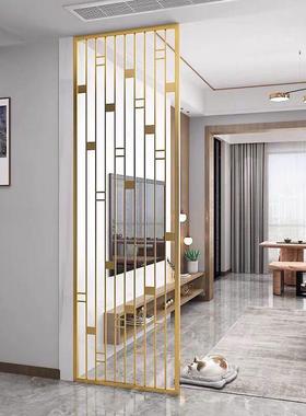 轻奢REZ不锈钢屏风中式客厅格现隔入户简约花代镂空遮断挡玄关装