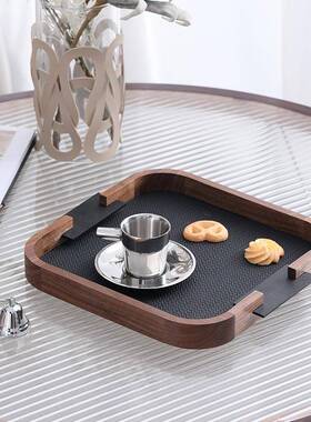 圆角皮革饰托盘钥摆件玄装关匙收纳香薰蜡烛盘装饰托盘样ULZ板间