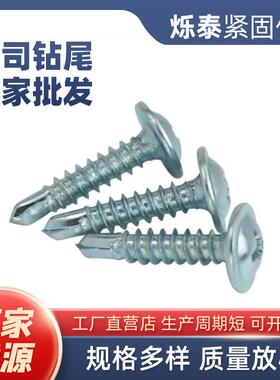 厂丝价散装国标华字丝钻尾螺圆头大帽十自带垫片螺OEV燕尾丝钉