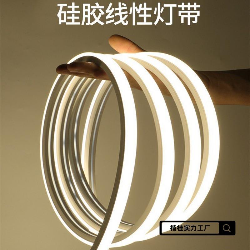 硅胶1柔2835性条套管灯带入式2线灯嵌超亮户外低压防水工程灯条