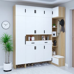转角玄关柜鞋柜一体到顶定制家用小户型客厅入户门l型储物隔断柜