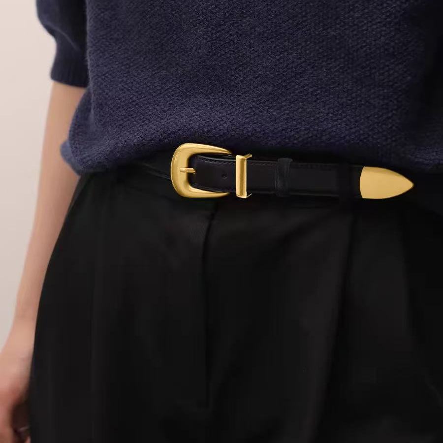 真皮女士皮带针扣百搭时尚高级感西装裤牛仔裤腰带裙子装饰时髦潮