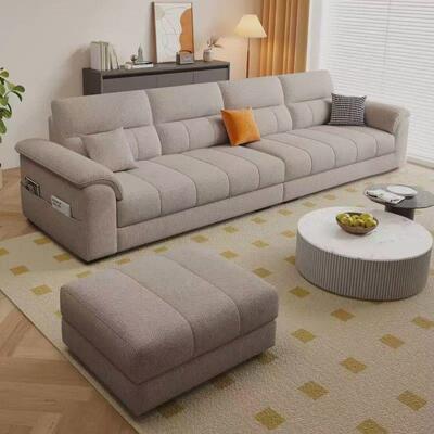 新款客意式棉麻CTJ布艺沙发厅小户通用型家沙用轻奢现代简约型直