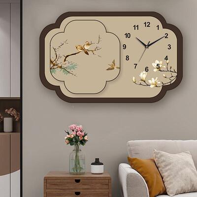 视中古风挂OCYZ0120钟客电柜背景墙餐厅厅装钟饰画复古表壁灯画高