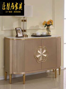 端轻风高实玄关柜门厅装饰奢柜木线条门板95763大理石台面储物柜