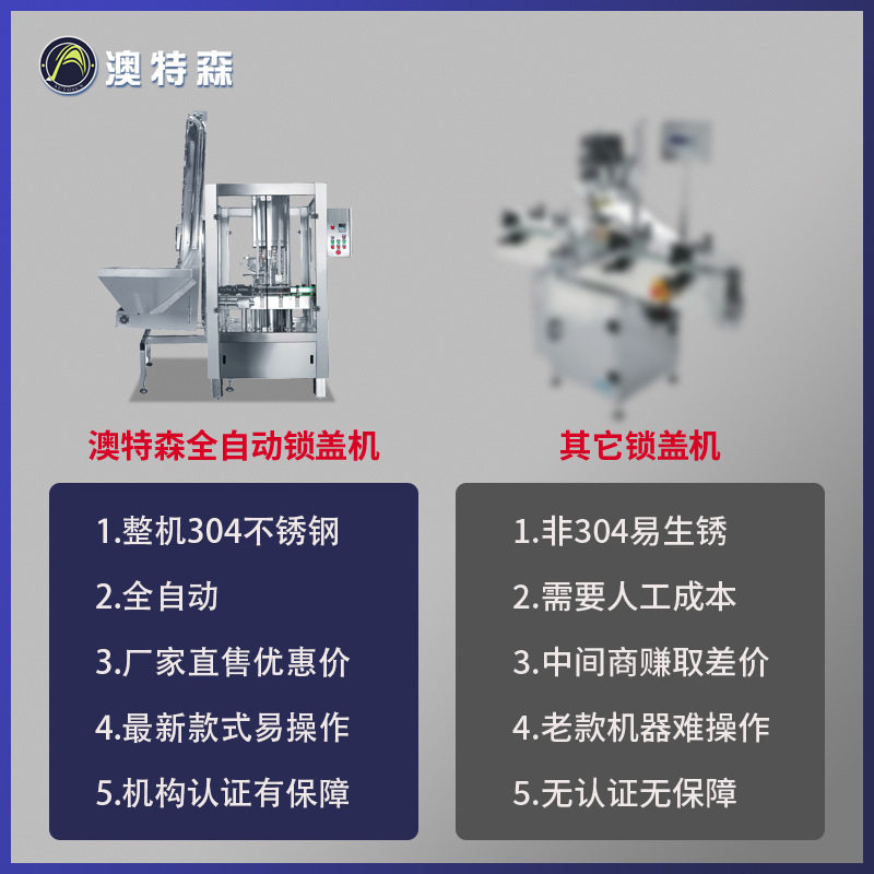 全自动锁盖机口服液灌装机酒瓶酒类饮料铝盖封口封盖机旋盖机螺纹