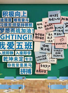 教室布置装饰班级文化墙贴氛围初中黑板报高三新开小学期励志标语